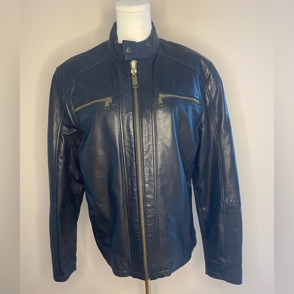 MARC NEW YORK Men's Black Leather Jacket ANDREW MARC